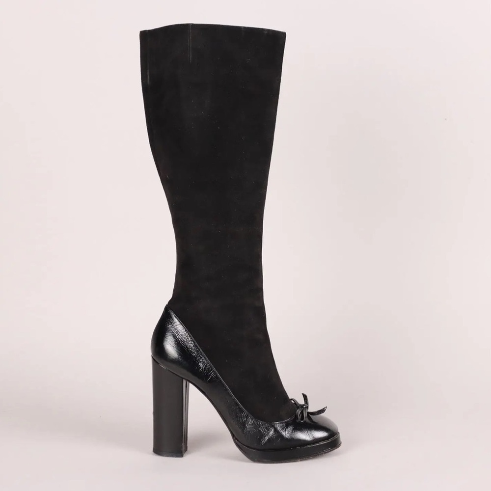 Marc By Marc Jacobs Patent Leather & Suede Tall Boots